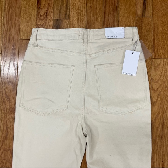 We Wore What Slit Hem Stretch Denim Zus Unbleached Size 28 NWT - Picture 6 of 7